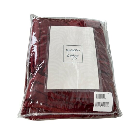 Warm & Cozy Heated Throw Blanket Red Plush Electric 50x60 With Controller - Picture 1 of 5